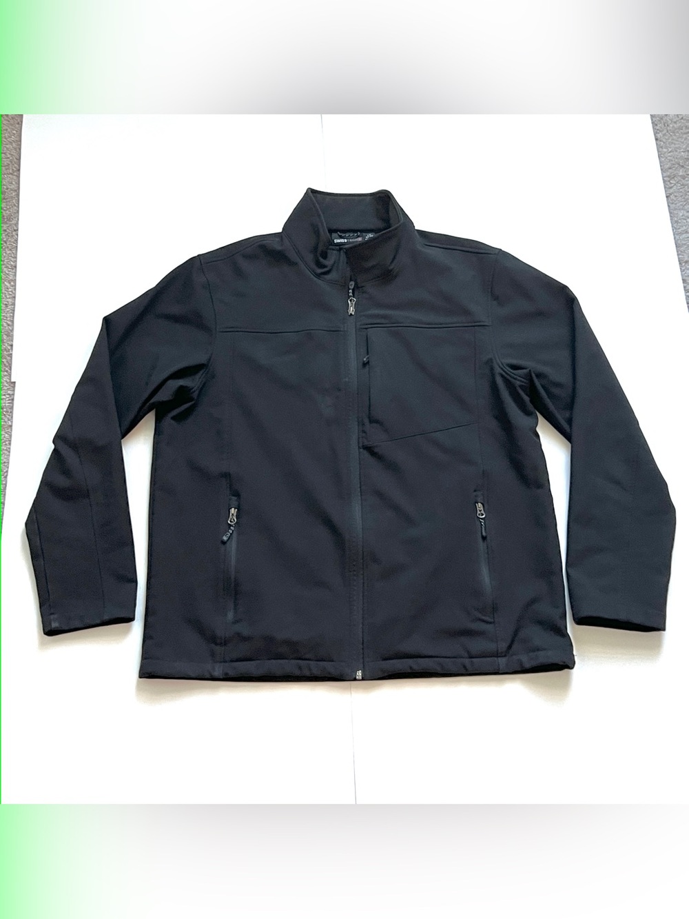 Men's Black Softshell Jacket - Swiss Tech Sz Large